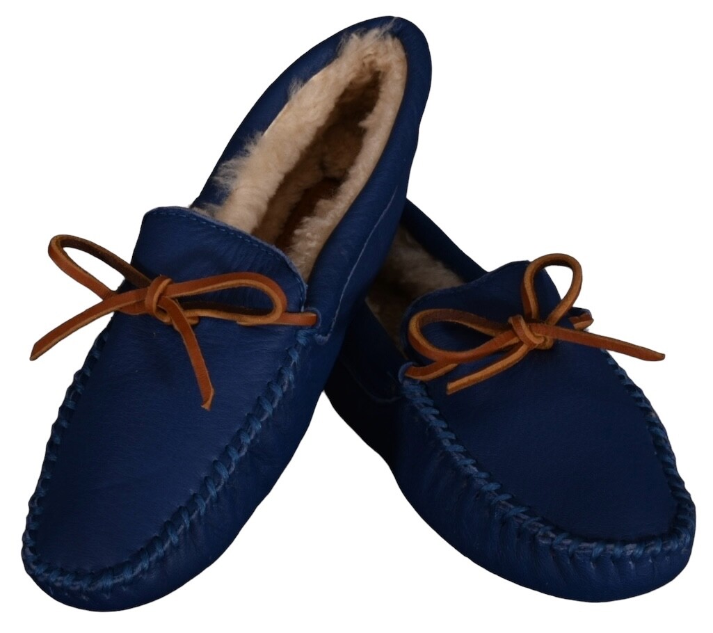 RALPH LAUREN Flats Loafers Shoes Leather Pull On Shearling  display picture 2