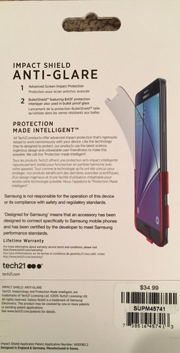 OEM Tech21 Impact Shield Anti Glare Screen Protector for Samsung Galaxy Note 5 ! - Picture 7 of 7