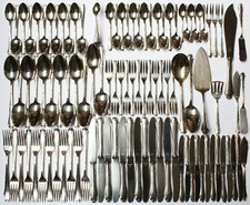 Martin Besteck Set 103 Teile f&uuml;r 12 Personen versilbert 90 Silberauflage