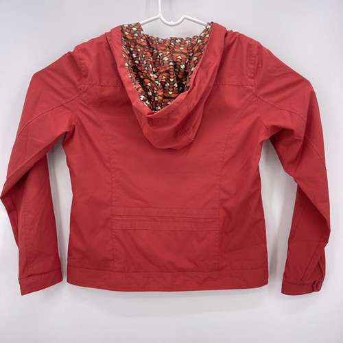 Pendleton Womens Medium Rain Jacket Coat Windbreaker with Hood Burnt Red Pockets - Picture 5 of 6