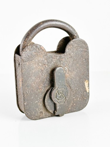 EARLY Vintage Sargent Iron Shackle Lock Padlock Civil War Era
