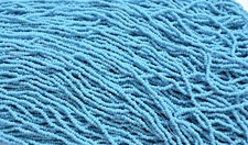 Blue Turquoise Matte/Satin AB Czech PRECIOSA glass 11/0 seed beads, 1 Hank