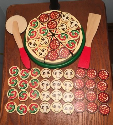 melissa & doug pizza party wooden play food