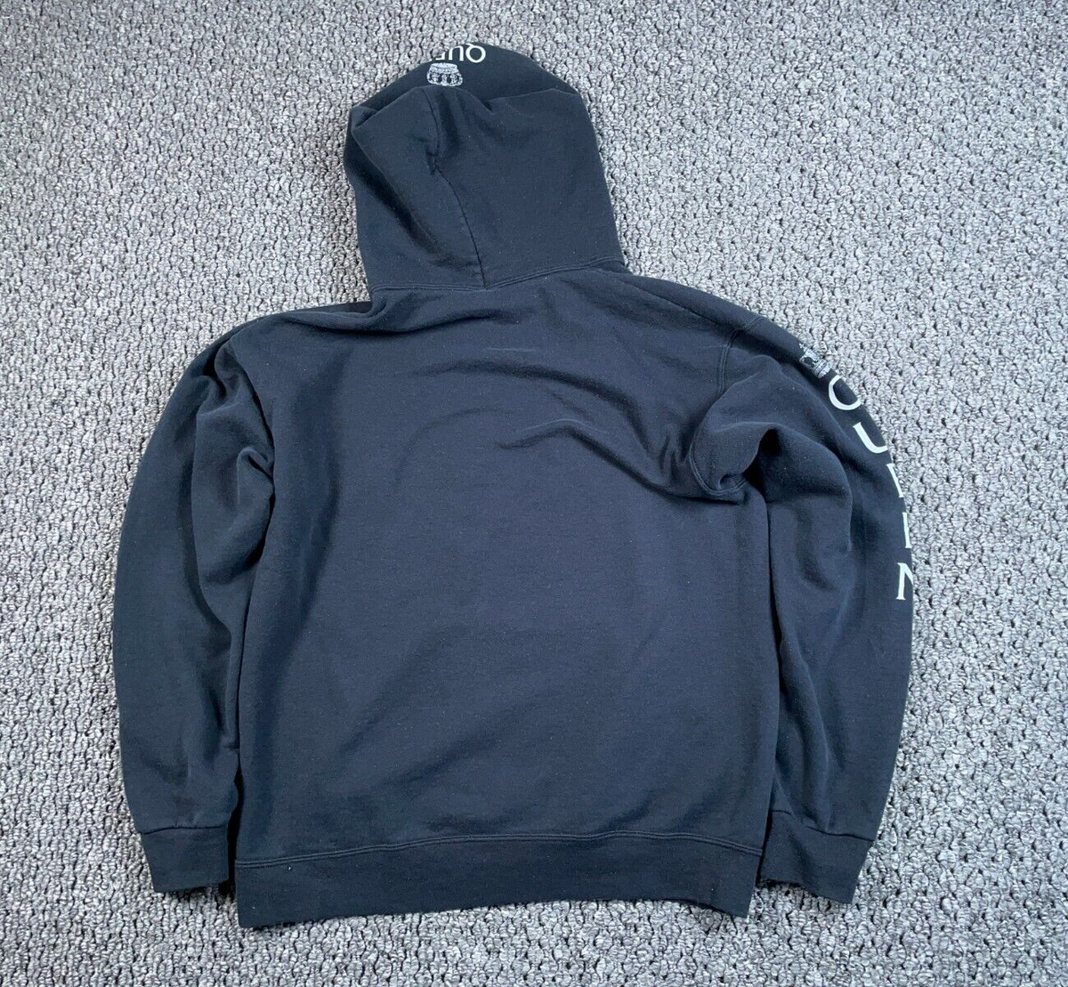 Retro Queen Logo Print Hoodie Adult Medium Black Jerzees
