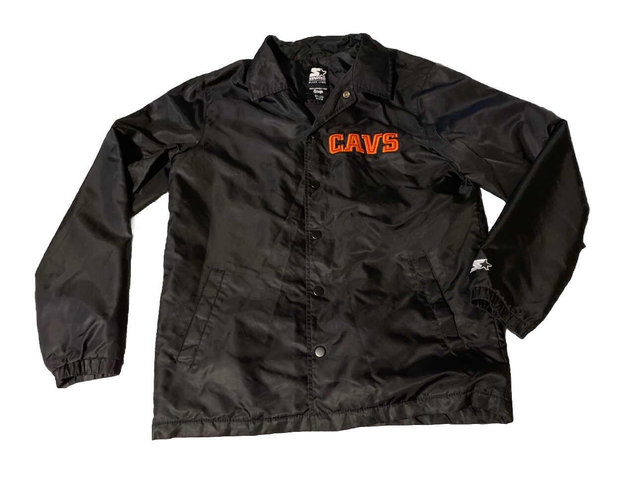 Vintage Starter Black Label Cavs Cleveland Cavaliers Medium Satin Jacket Coach’s