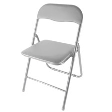 Black Metal Folding Chair Foldable Computer Desk Office Party Back Rest Chairs