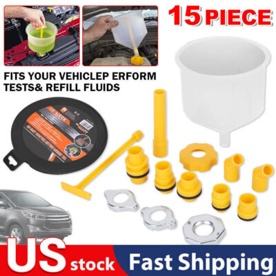 #ad Radiator Coolant Filling Funnel Kit Spill Proof Cooling Fluid Bleeder Adapters $15.94