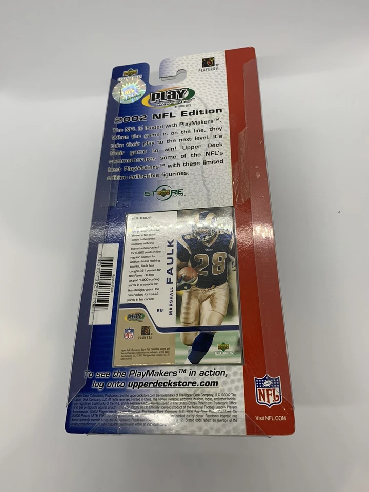 MARSHALL FAULK HOME JERSEY BOBBLEHEAD UD PLAYMAKERS ST. LOUIS RAMS NEW BLUE - Image 3 of 3