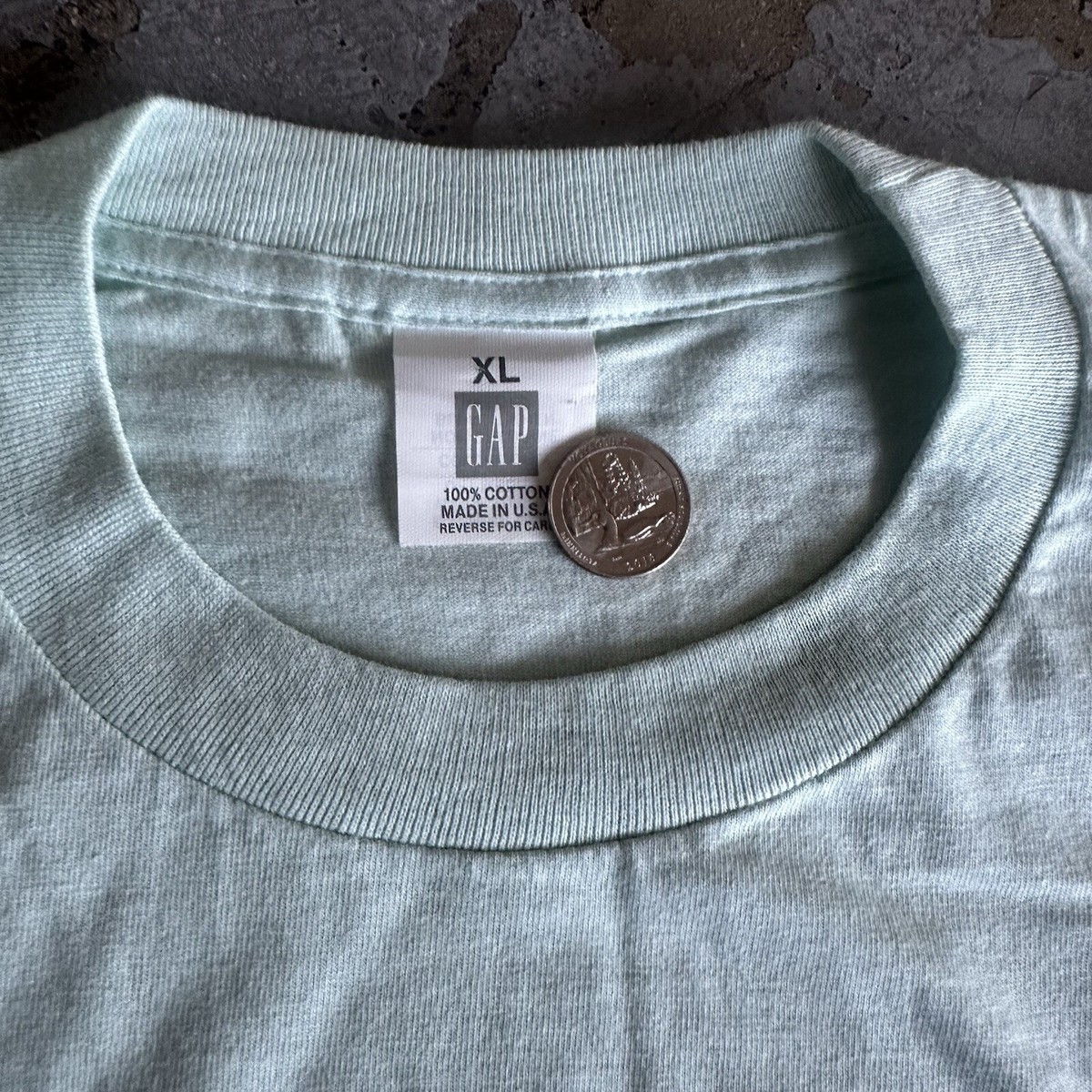 NWT Vintage 90s Gap Light Green Short Sleeve Pocket T-Shirt XL