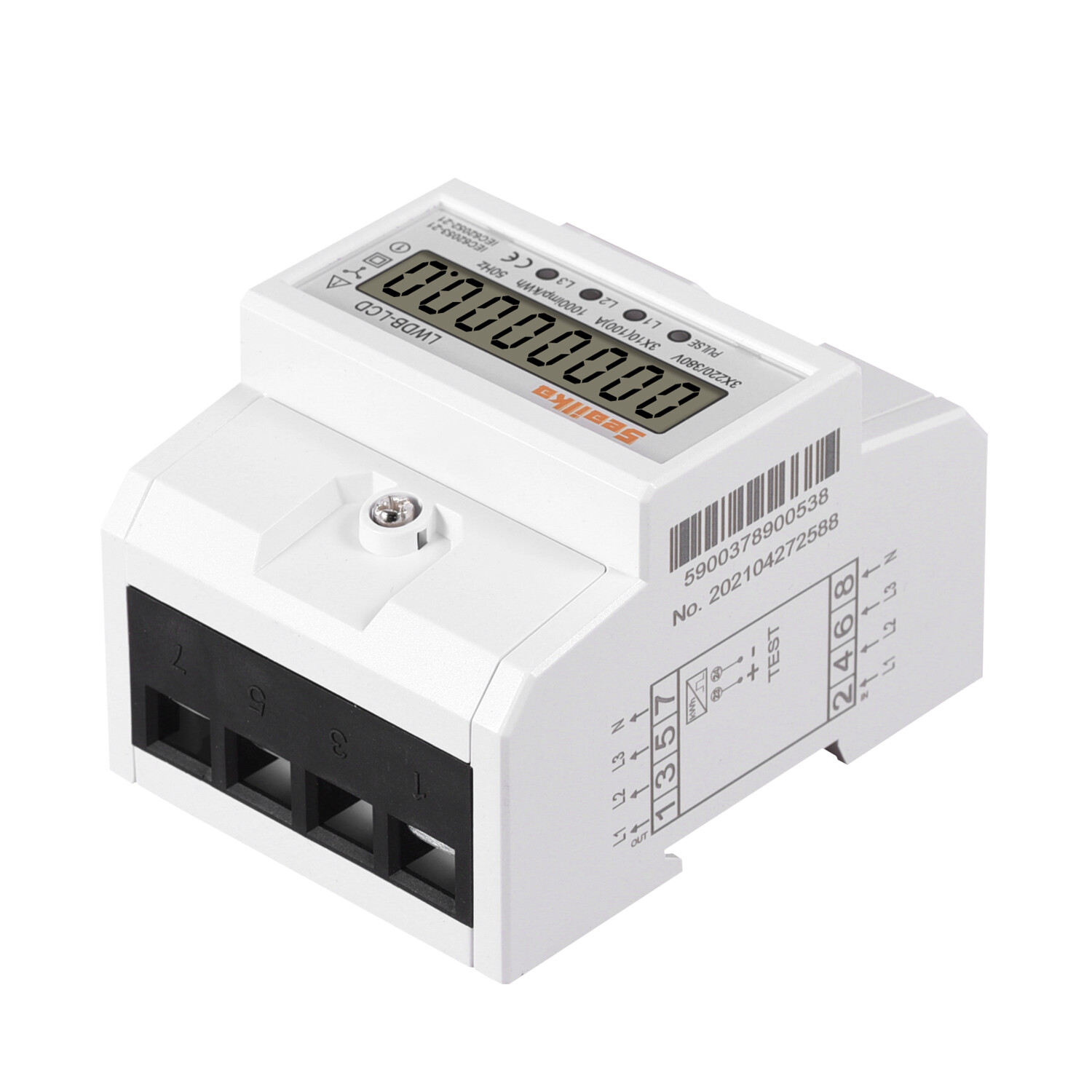 APL Contatore trifase per guida DIN 3 fasi 4 fili 80A contatore CA