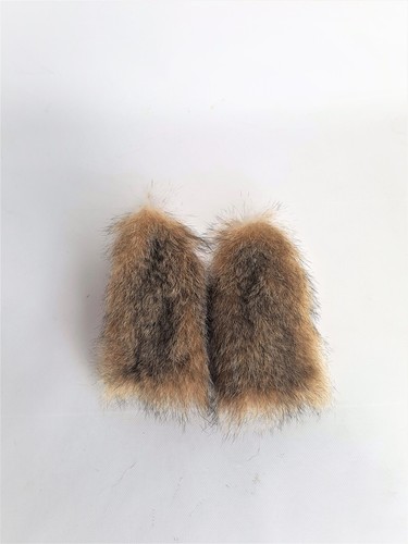 Mens coyote fur mittens with wool fabric and fleece lining - Picture 4 of 4