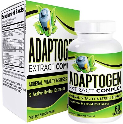 Adaptogen Blend (All-in-1) Supplement with 9 Active Herbal Extracts