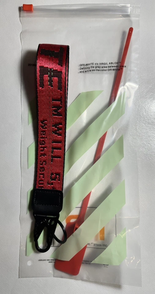 Off White Industrial Keychain Red with Metal Clasp New With Ziptie - Image 4 of 4