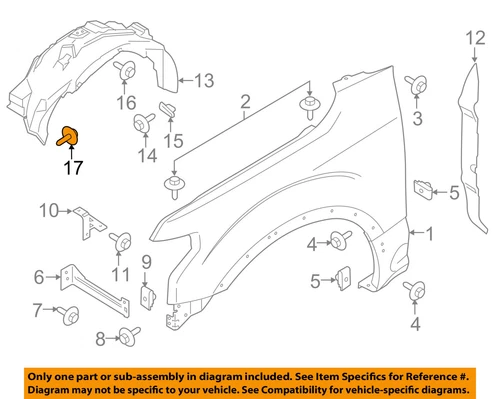 FORD OEM-Fender Liner Bolt W716510S300
