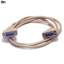 10FT DB15 15-Pin Male to Female Extension Cable Cord Molded Beige