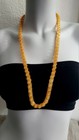 VTG LONG BEADED STATEMENT NECKLACE LOT LUCITE MOONGLOW & MARBLED BUTTON BEADS 2p — photo 2