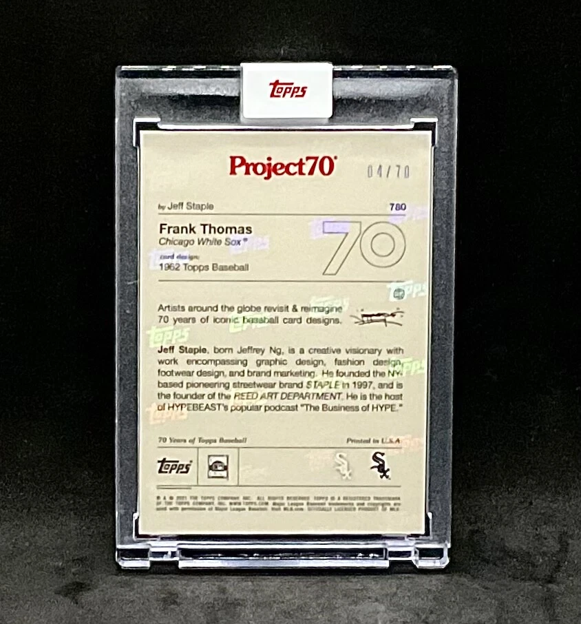 2021 Topps Project 70~1962 Frank Thomas #780 Rainbow Foil  By Jeff Staple #04/70 - Image 2 of 3
