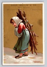 Chas Ballin Dry Goods Denver Colorado  Woman Carried Firewood P582