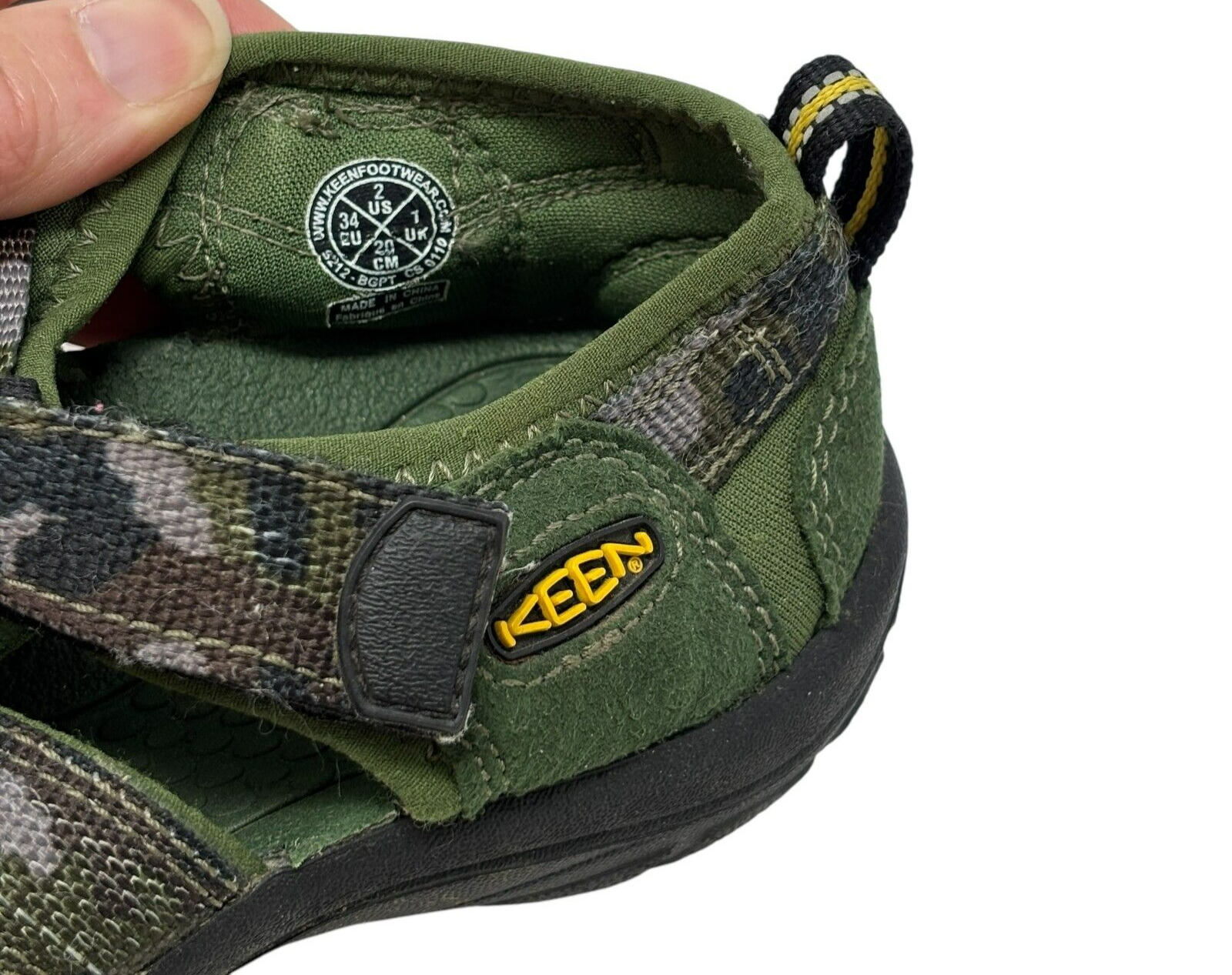 Sandali impermeabili mimetici verdi Keen Newport H2 scarpa giovane taglia 2 escursionismo 9212 BGPT