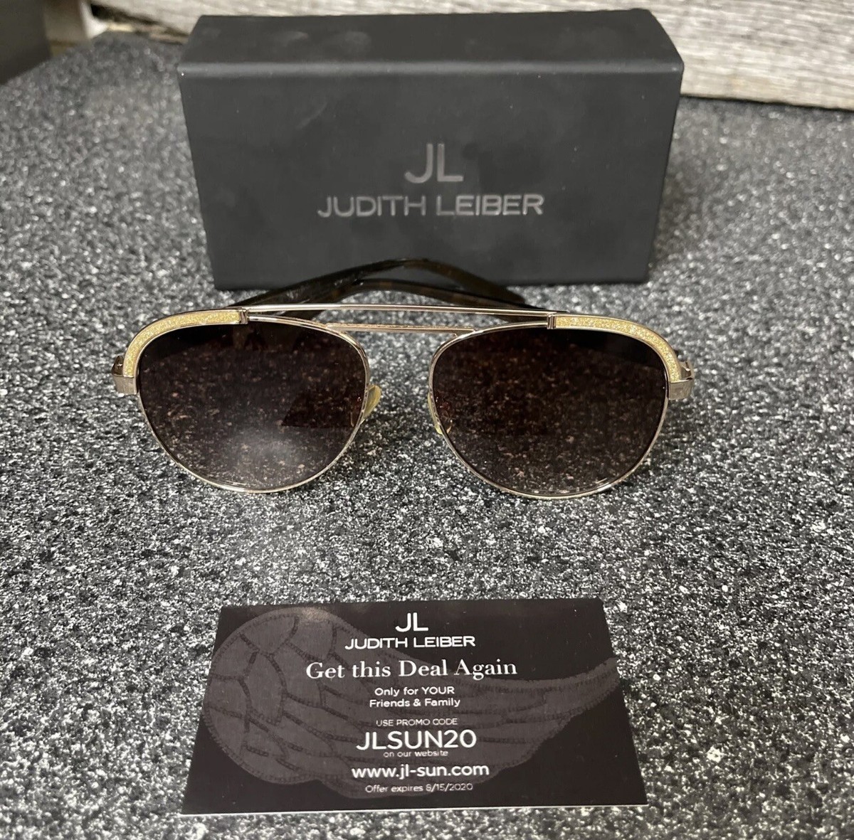Judith Leiber Sunglasses Demure Sun Jade Gold Green Round Frames Clear Crystals Women main image 4