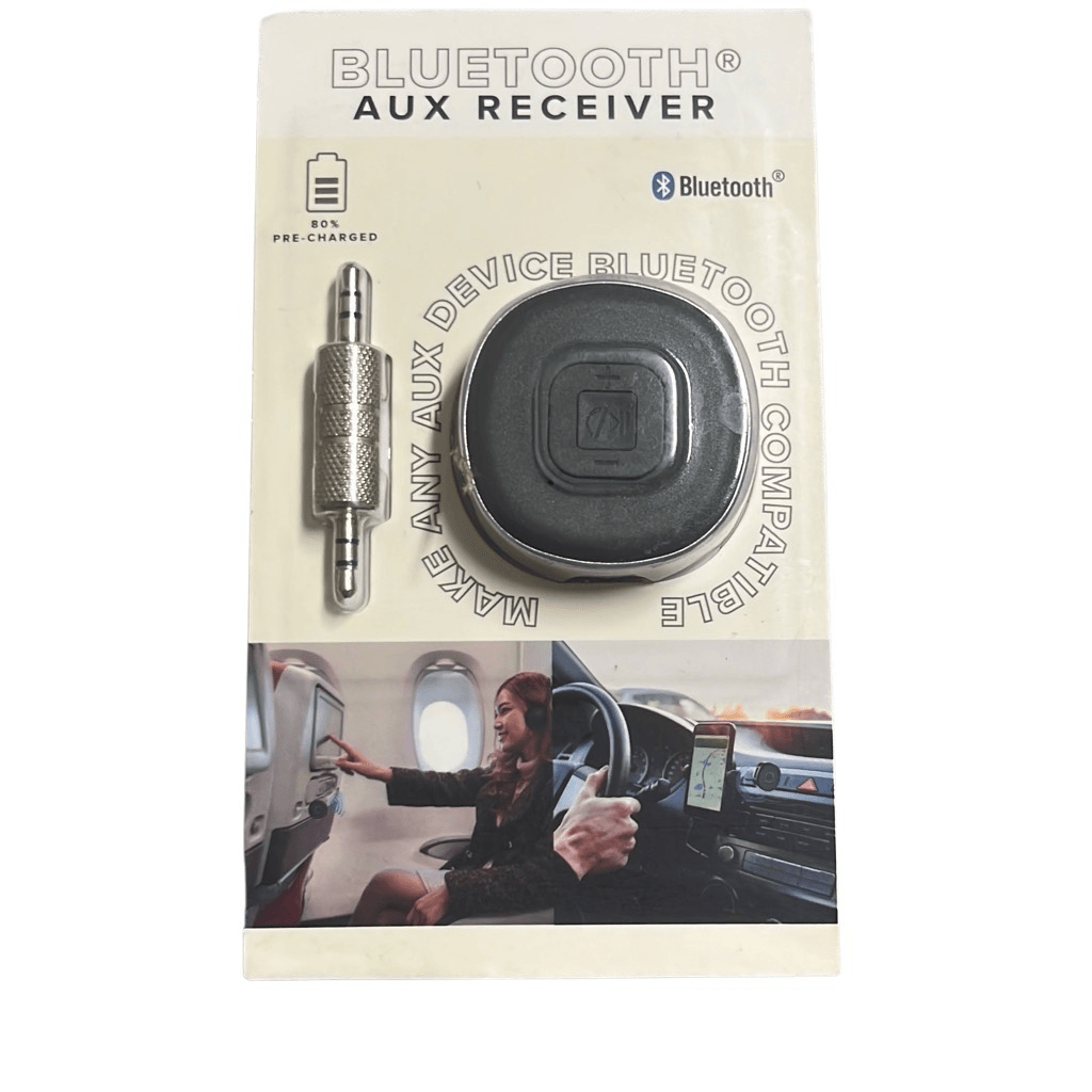 Vivitar Wireless Bluetooth AUX Receiver with 3.5mm Jack & USB-C Charging in Black
