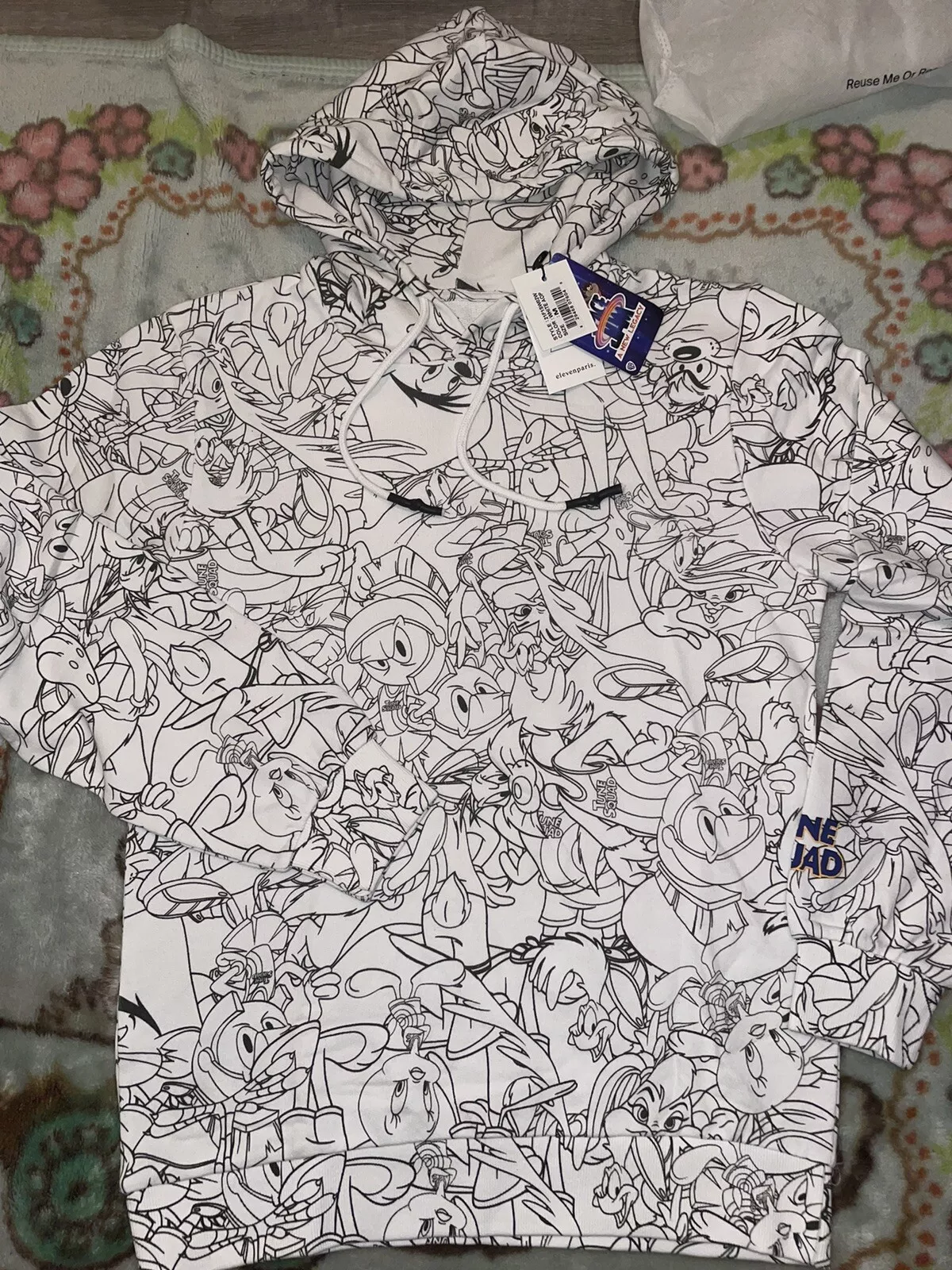 Pull à capuche Space Jam ElevenParis sweat shirt Supreme All Over imprimé taille M