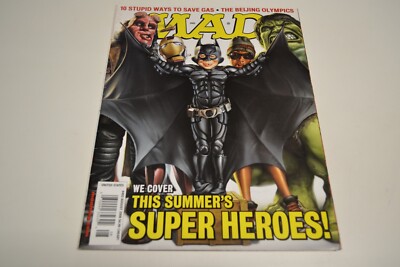 Aug 2008 Mad Magazine #492, SUPER HEROES HULK, HELL BOY,IRONMAN,Beijing Olympics