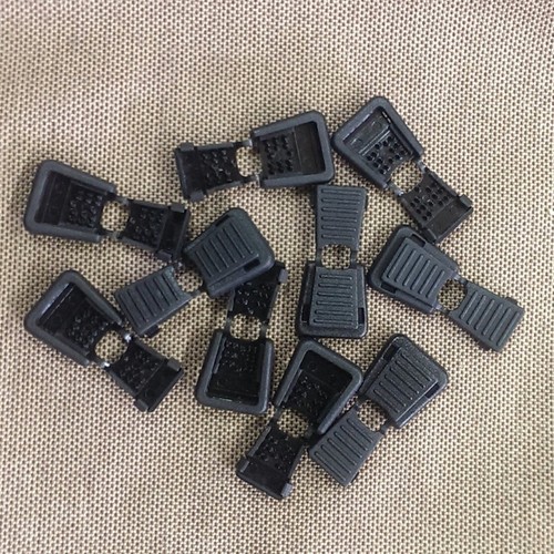 10 package of  Black Zipper Pull Cord Lock Ends, Stopper, Backpack, Bag , Rope  - Afbeelding 1 van 3