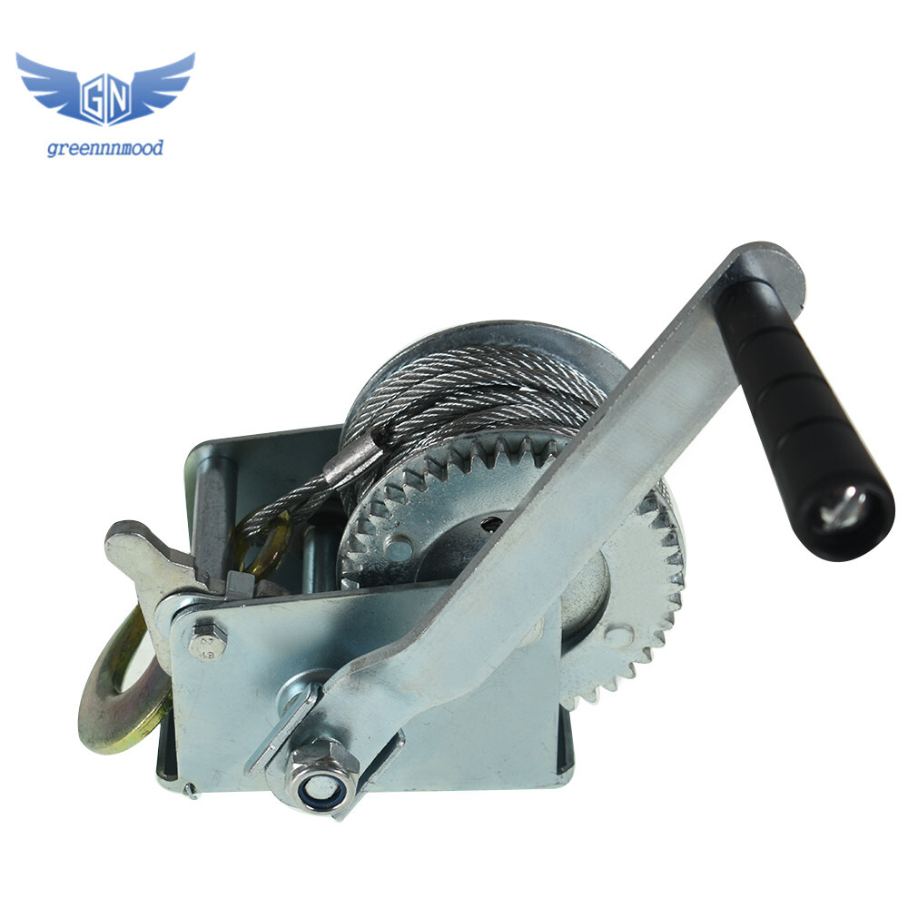 Crank Winch 800lbs Heavy Duty Hand Winch Crank Cable Gear Winch With