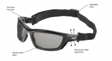 Elvex Delta Plus Air Specs Safety/Glasses/Goggles No-Fog Wire Mesh Lens