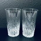 2 Vtg Crystal Highball Glasses Cristal D'Arques Double Old Fashioned Glass Set