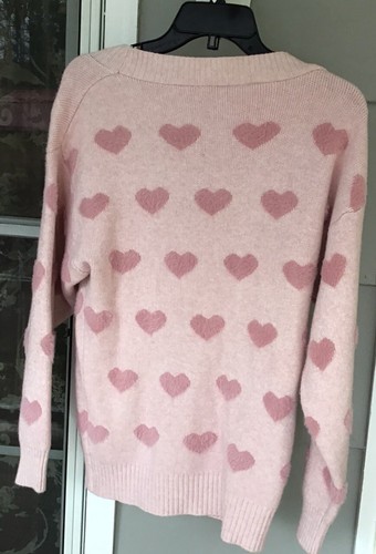 New Cutie Patootie Valentine Pink Heart Cardigan, Sweater Top Girl's Sz L 12/14 - Picture 8 of 13