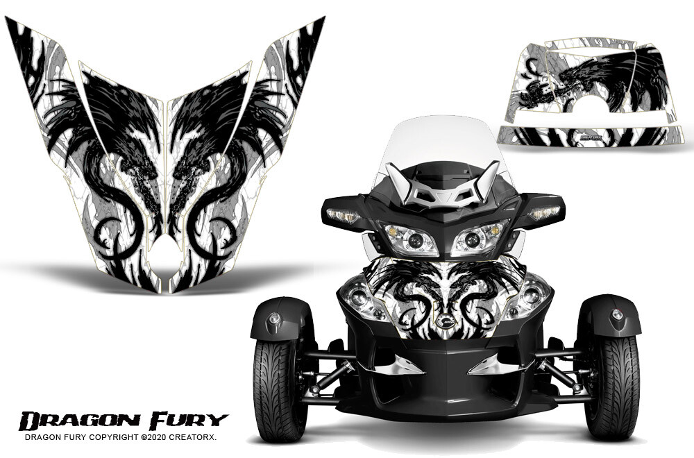 CAN-AM BRP SPYDER RT 2010-2019 HOOD GRAPHICS KIT DRAGON FURY BLACK