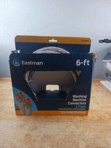 NEW Eastman Stainless Steel 2 Pack Hot/Cold Washing Machine Connector 6-ft Hose