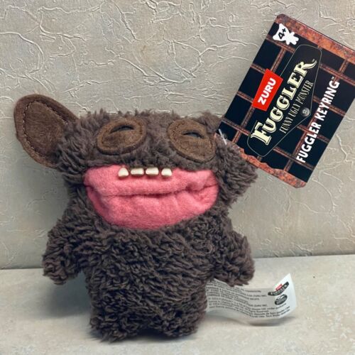 Zuru Fuggler series 3 Funny Ugly Monster Keyring Brown Plush Keychain NEW