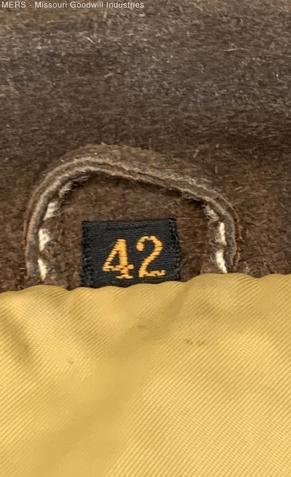 Vintage Men's Brown Suede Solid Classic Jacket - Size 42 - Image 4 of 4