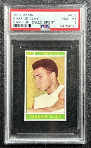 CASSIUS CLAY MUHAMMAD ALI PSA 8 1967 PANINI CAMPIONI #451 DELLO SPORT ITALIAN 43