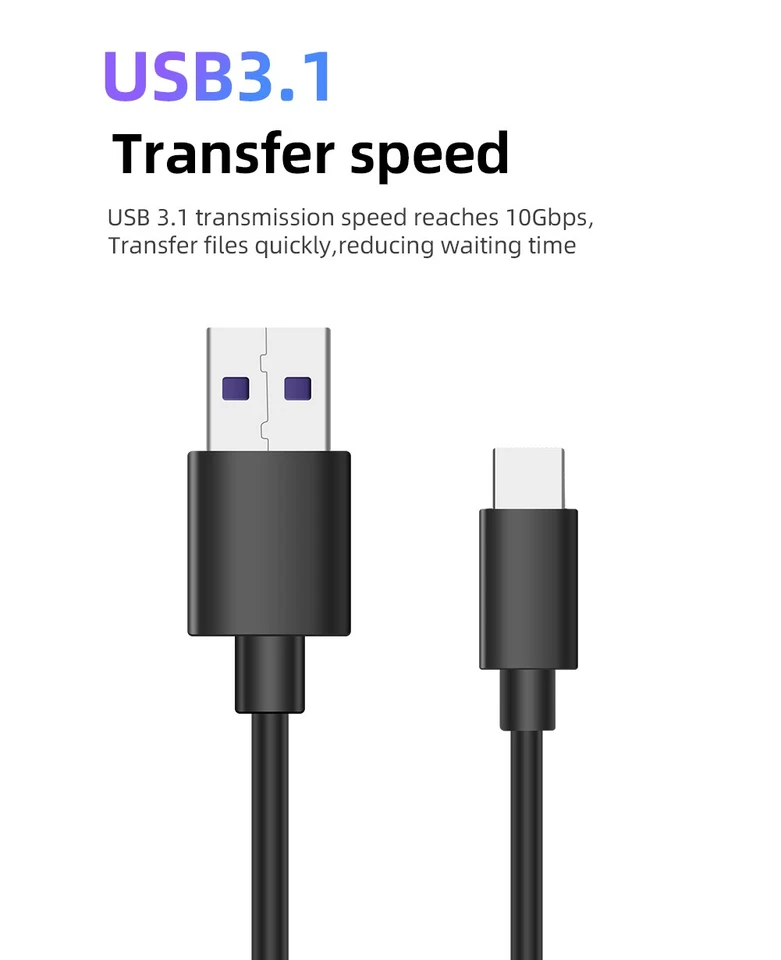 USB to Type C Charger Cable 3A Fast Charging Lead Data Cord For Samsung Huawei - Image 3 of 4
