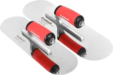 2-Piece Stainless Steel Pool Finishing Trowel Set with Soft Grip Handles