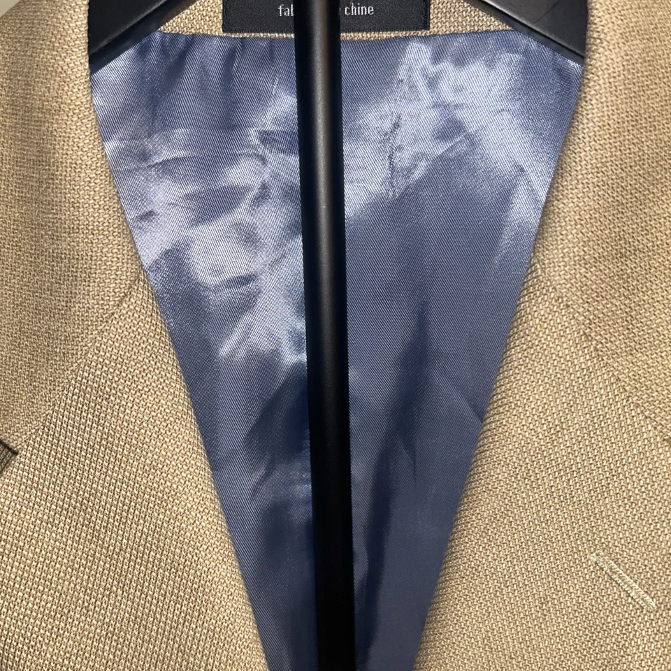 Ungaro Homme Mens Beige 100% Wool Suit Blazer Jacket Size 54R - Image 4 of 4