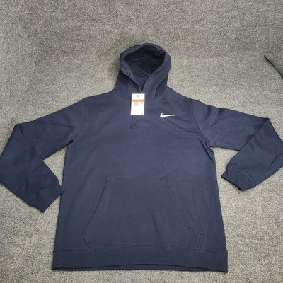 Nike Sweatshirt Mens Large Obsidian Blue Navy Fleece Pullover Hoodie Sweater