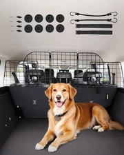 Dog Car Barrier 36.6"-60" Adjustable Pet Divider Gate for Trunk Cargo Area