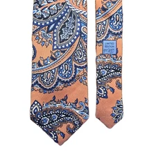 $125 Daniel Cremieux Signature Seven Fold Italian Silk Orange Paisley 381/480
