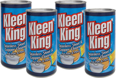 4 Pack Stainless Steel & Copper Cleaner Powder For Pots Pans Sinks 3.5 oz Each