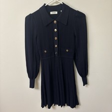 Women s Sandro Lison Pleated Gold Button Knit...