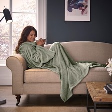 Silentnight Wearable Blanket Soft Teddy Fleece Blanket with Sleeves Snugsie