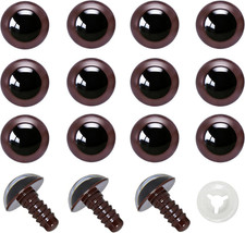 100pcs 15mm Brown Plastic Safety Eyes Craft Eyes with Washers for Amigurumi Doll