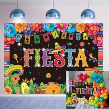 Mexican Fiesta Backdrop 7x5 Ft Mexican Theme Paper Flowers Photography Decor