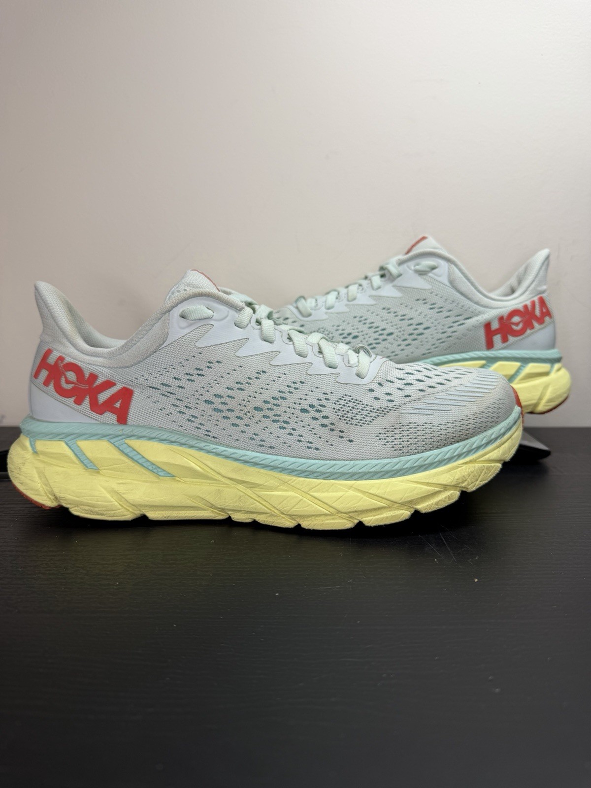 Hoka Clifton 7 Running Shoes Blue Yellow - Womens Size 8.5 thumbnail 3