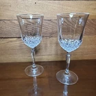 Vtg Anchor Hocking Set of 2 Crystal Wine Glasses "Legacy" Weddings Events Dinner
